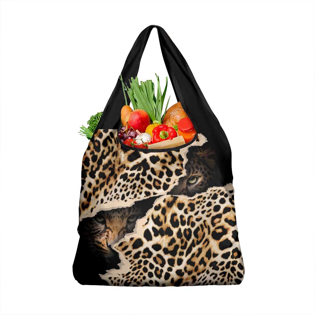 Africa Leopard Skin Pattern Grocery Bag Version 02