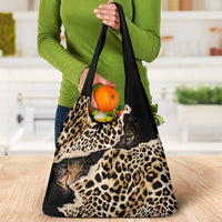 Africa Leopard Skin Pattern Grocery Bag Version 02