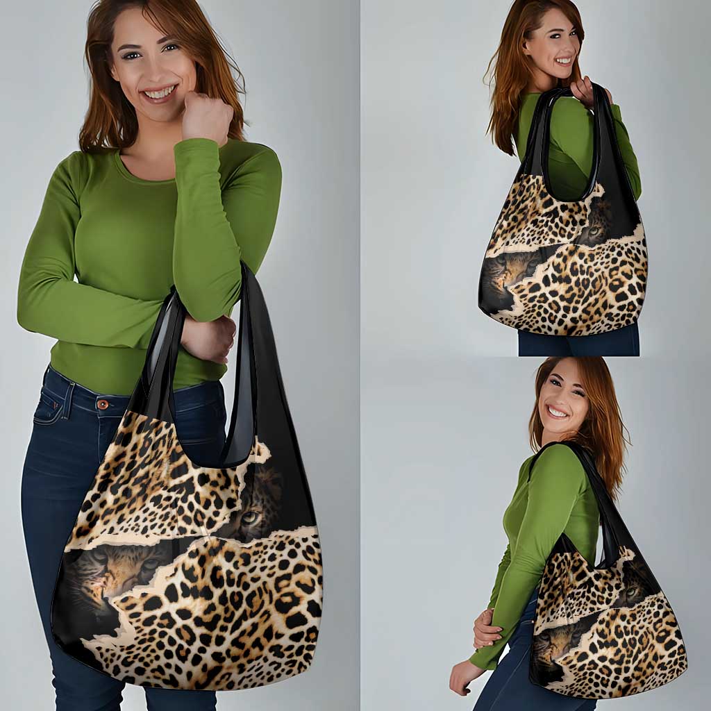 Africa Leopard Skin Pattern Grocery Bag Version 02