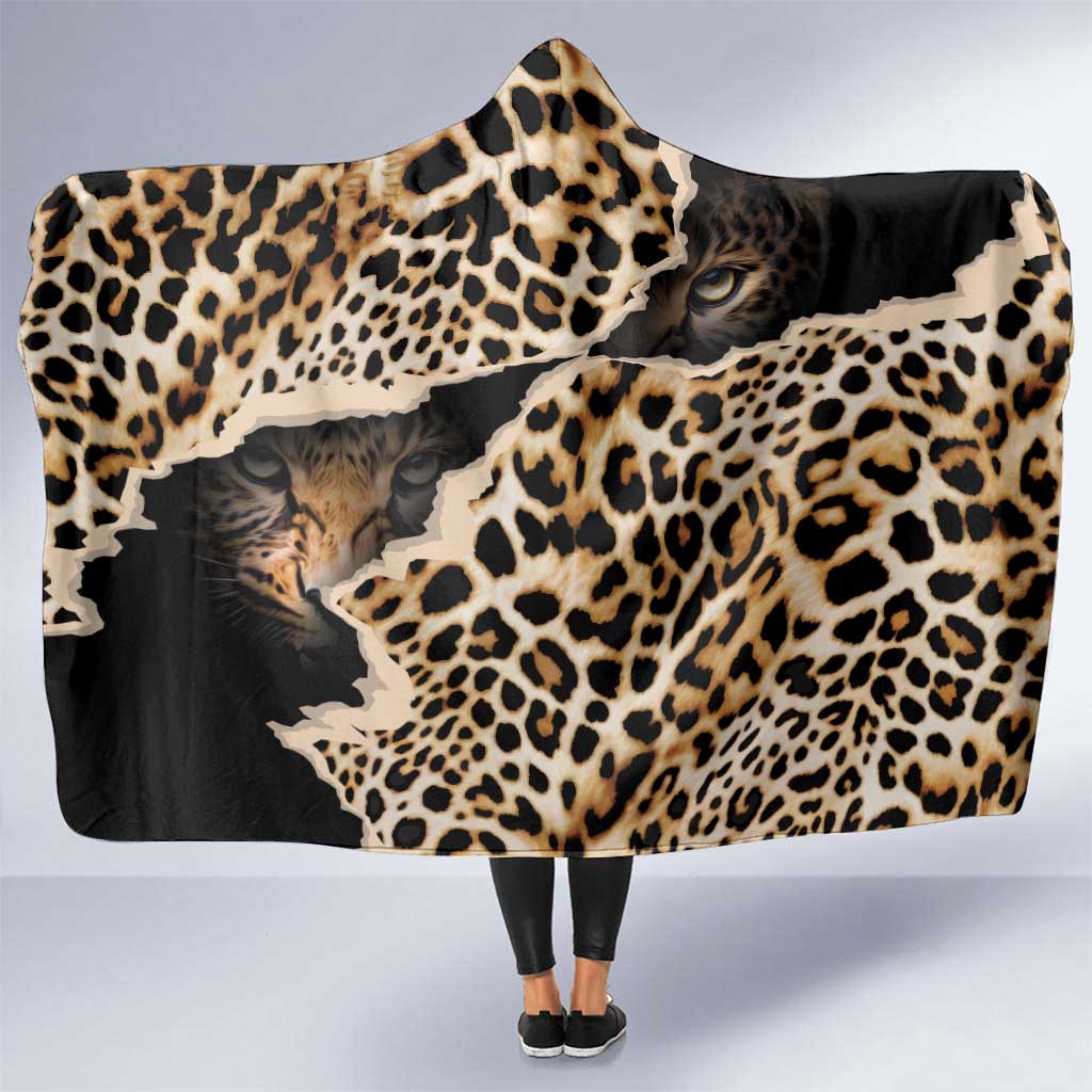 Africa Leopard Skin Pattern Hooded Blanket Version 02