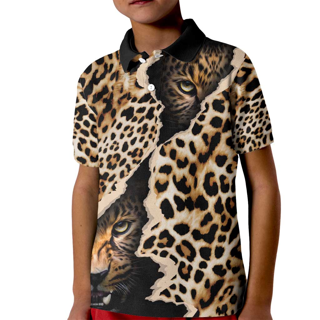 Africa Leopard Skin Pattern Kid Polo Shirt Version 02 - Wonder Print Shop