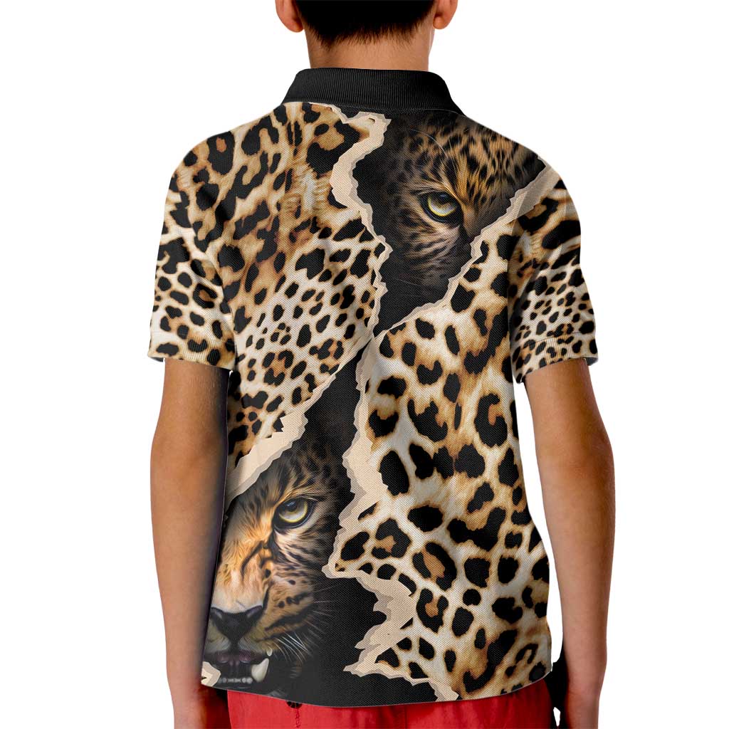 Africa Leopard Skin Pattern Kid Polo Shirt Version 02 - Wonder Print Shop