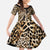 Africa Leopard Skin Pattern Kid Short Sleeve Dress Version 02 - Wonder Print Shop