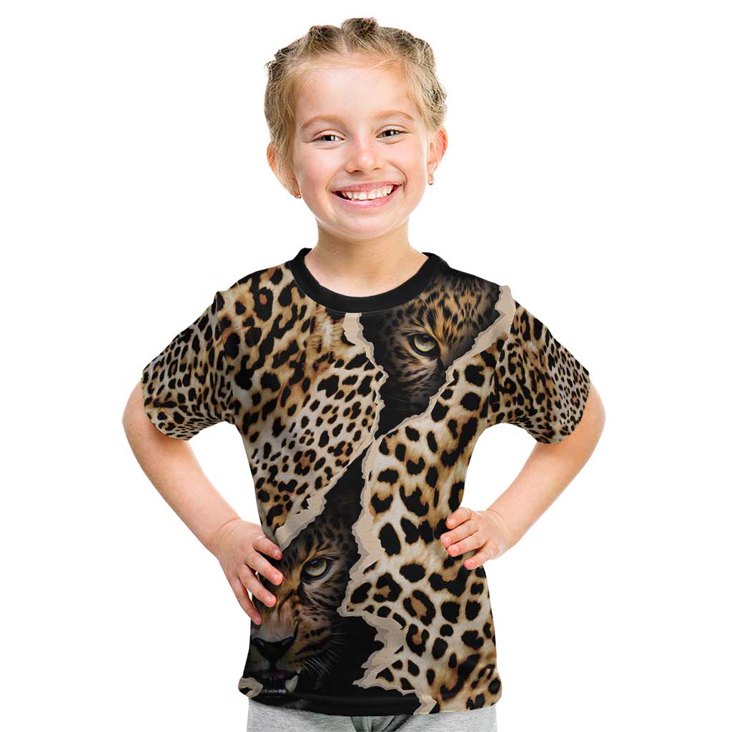 Africa Leopard Skin Pattern Kid T Shirt Version 02 - Wonder Print Shop