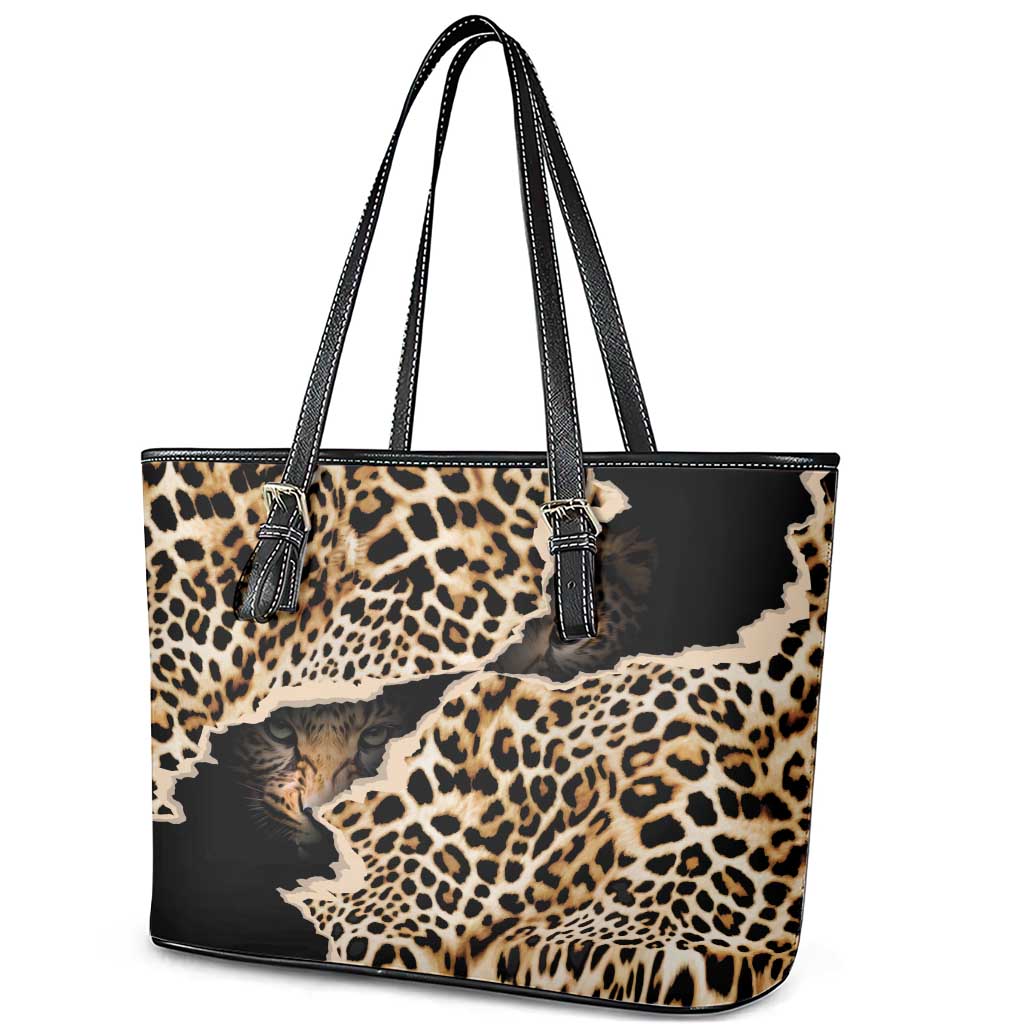Africa Leopard Skin Pattern Leather Tote Bag Version 02 - Wonder Print Shop