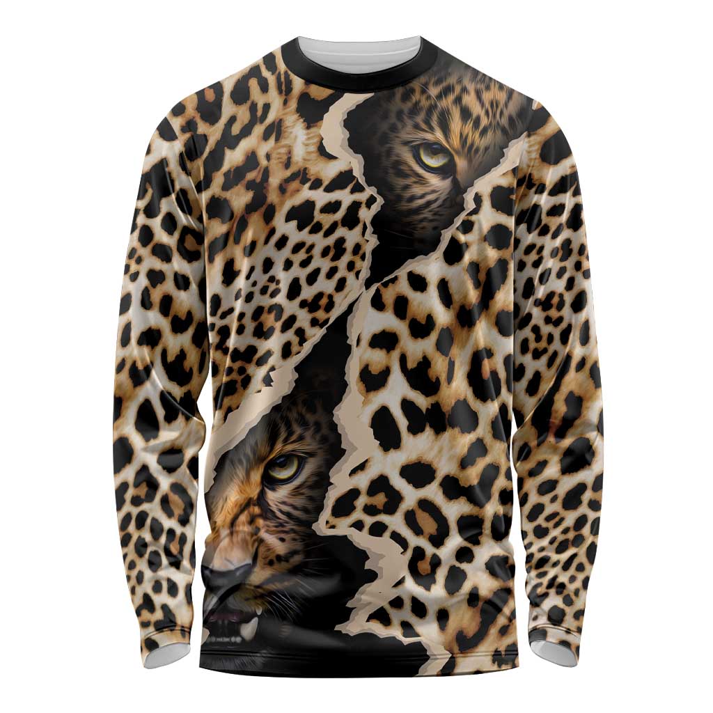 Africa Leopard Skin Pattern Long Sleeve Shirt Version 02 - Wonder Print Shop