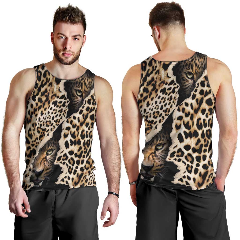 Africa Leopard Skin Pattern Men Tank Top Version 02 - Wonder Print Shop