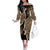 Africa Leopard Skin Pattern Off The Shoulder Long Sleeve Dress Version 02 - Wonder Print Shop