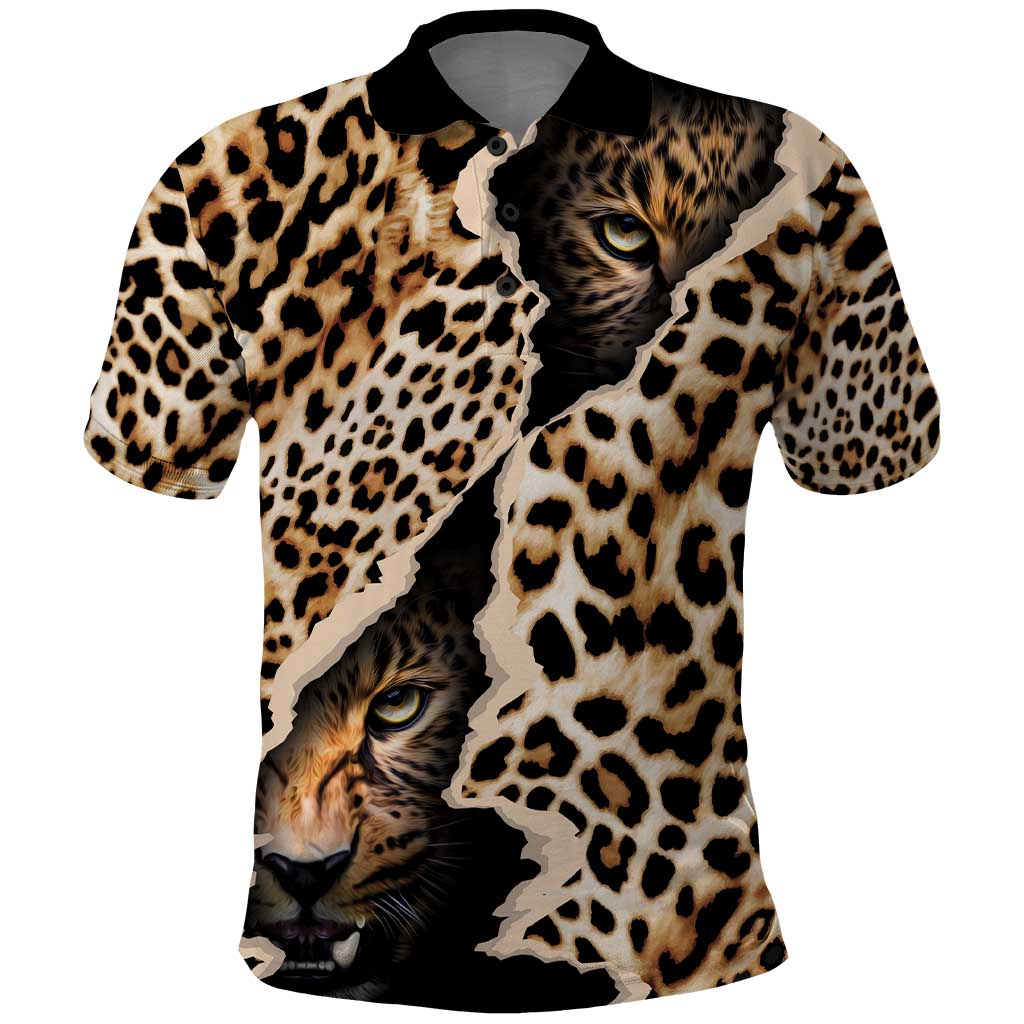 Africa Leopard Skin Pattern Polo Shirt Version 02 - Wonder Print Shop