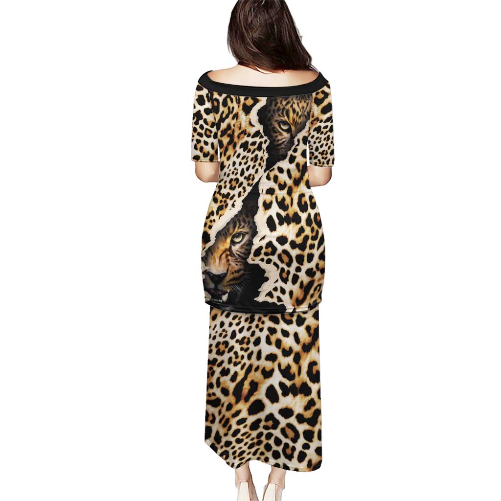 Africa Leopard Skin Pattern Puletasi Version 02 - Wonder Print Shop