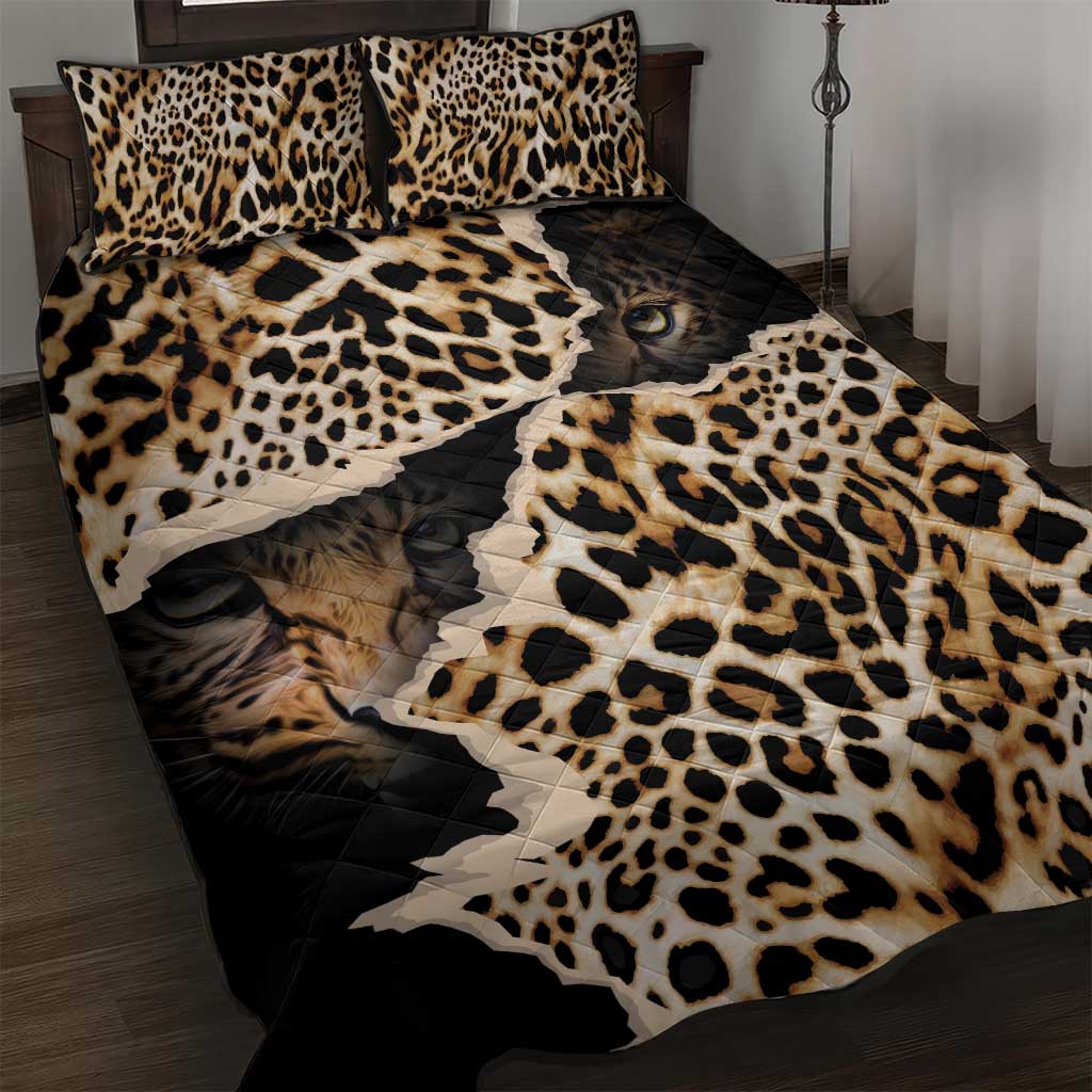 Africa Leopard Skin Pattern Quilt Bed Set Version 02 - Wonder Print Shop