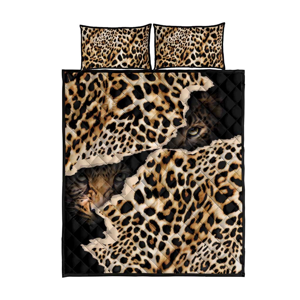 Africa Leopard Skin Pattern Quilt Bed Set Version 02 - Wonder Print Shop
