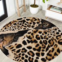 Africa Leopard Skin Pattern Round Carpet Version 02
