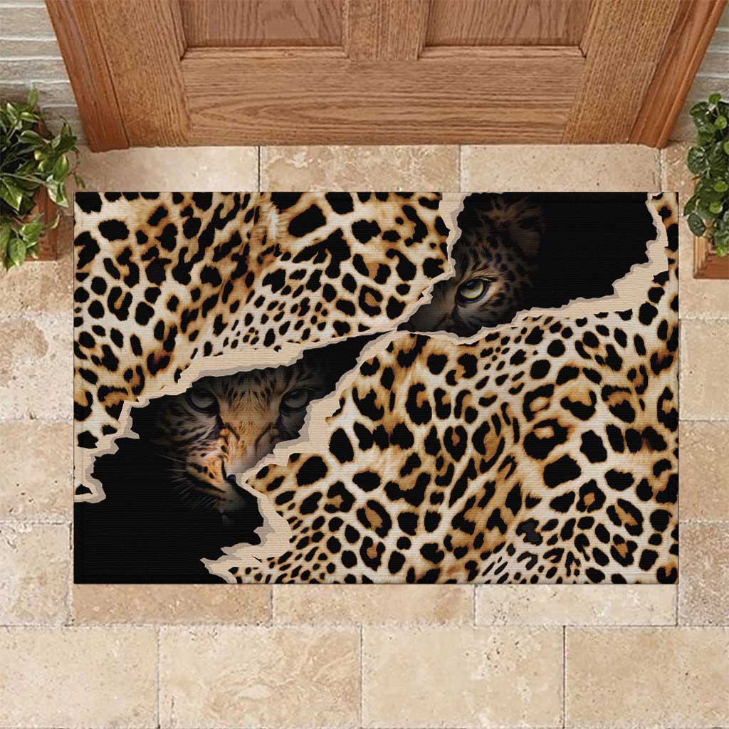 Africa Leopard Skin Pattern Rubber Doormat Version 02 - Wonder Print Shop