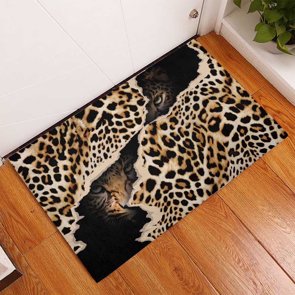 Africa Leopard Skin Pattern Rubber Doormat Version 02 - Wonder Print Shop