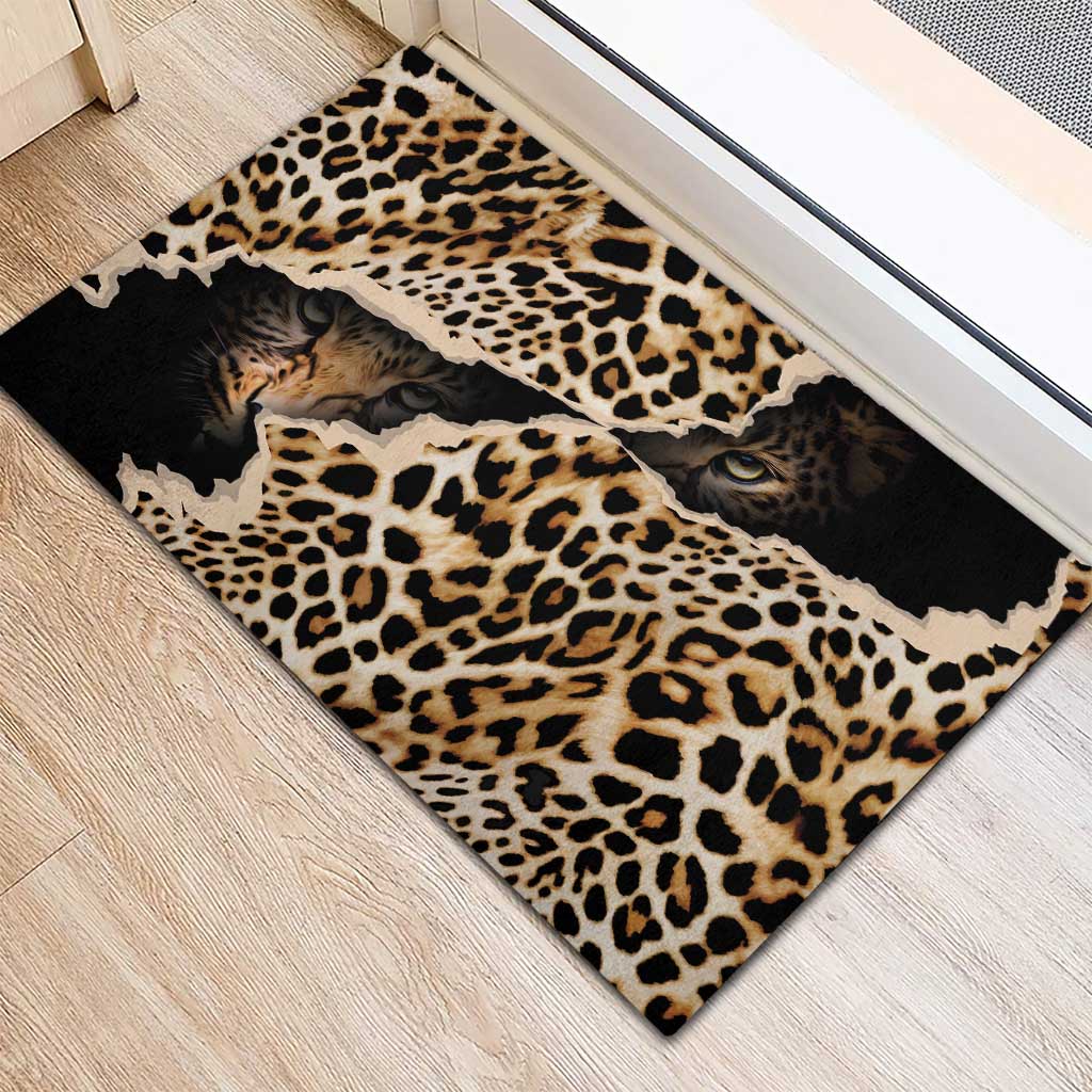Africa Leopard Skin Pattern Rubber Doormat Version 02 - Wonder Print Shop