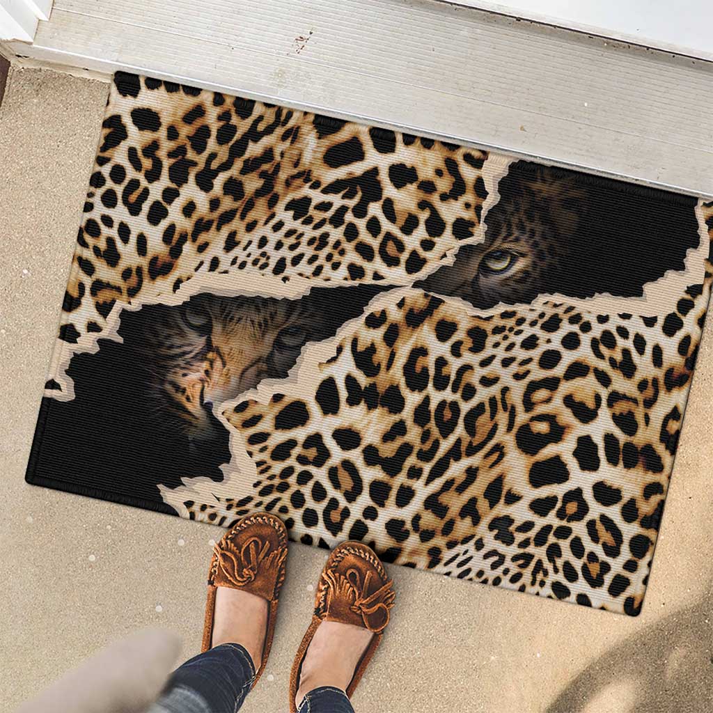 Africa Leopard Skin Pattern Rubber Doormat Version 02 - Wonder Print Shop