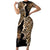 Africa Leopard Skin Pattern Short Sleeve Bodycon Dress Version 02 - Wonder Print Shop
