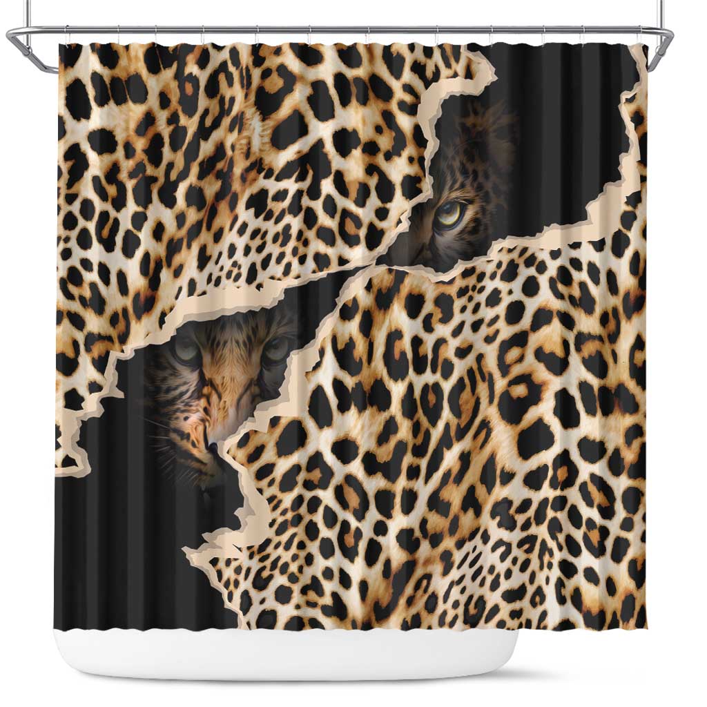 Africa Leopard Skin Pattern Shower Curtain Version 02