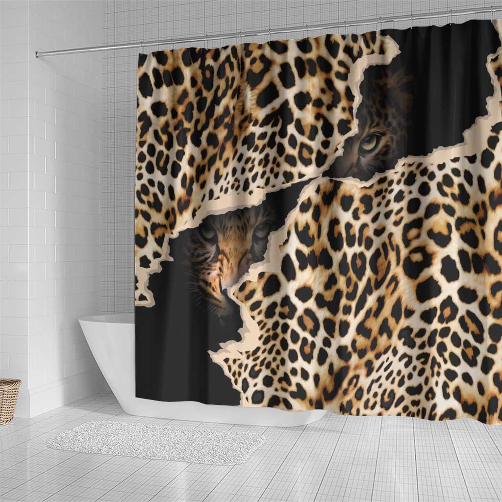 Africa Leopard Skin Pattern Shower Curtain Version 02