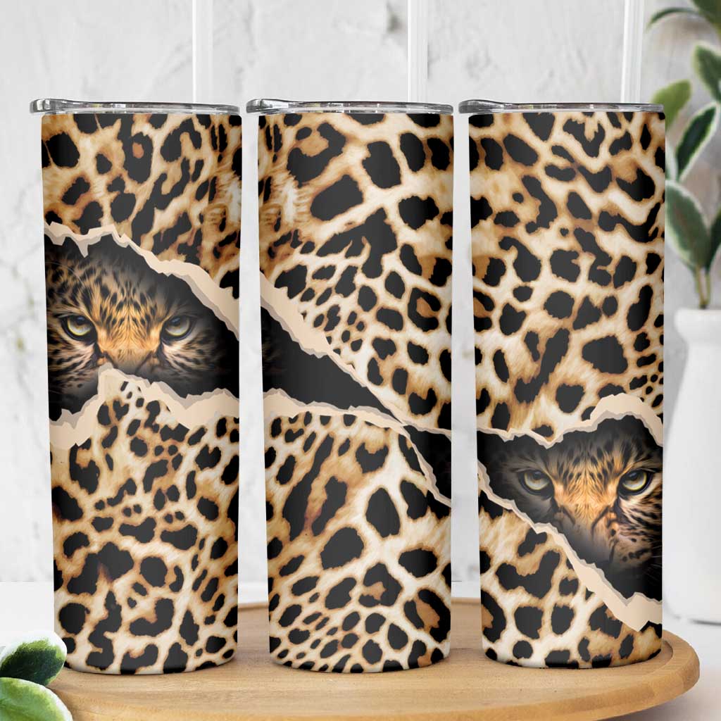 Africa Leopard Skin Pattern Skinny Tumbler Version 02 - Wonder Print Shop