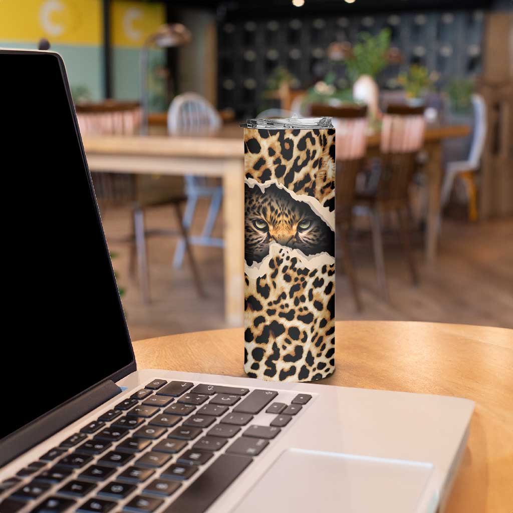 Africa Leopard Skin Pattern Skinny Tumbler Version 02 - Wonder Print Shop