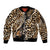 Africa Leopard Skin Pattern Sleeve Zip Bomber Jacket Version 02 - Wonder Print Shop