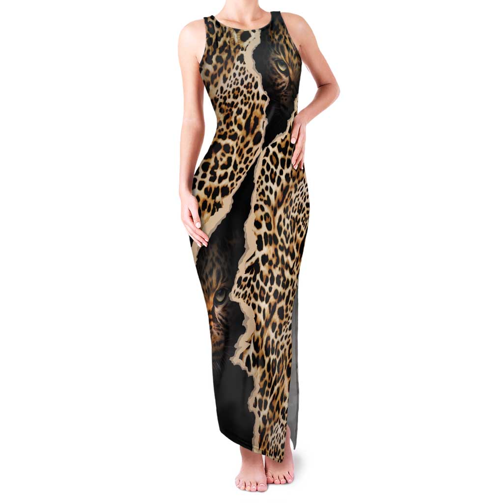 Africa Leopard Skin Pattern Tank Maxi Dress Version 02 - Wonder Print Shop