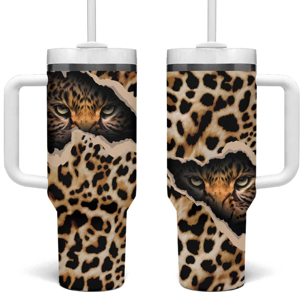 Africa Leopard Skin Pattern Tumbler With Handle Version 02 - Wonder Print Shop