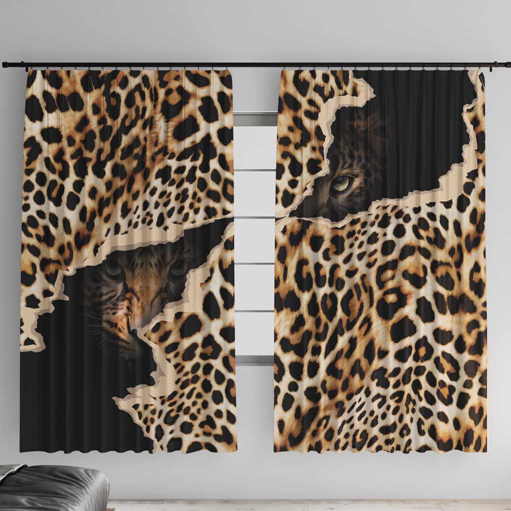 Africa Leopard Skin Pattern Window Curtain Version 02 - Wonder Print Shop