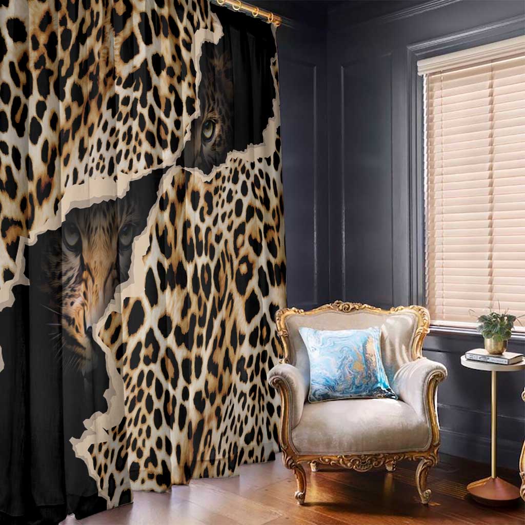 Africa Leopard Skin Pattern Window Curtain Version 02 - Wonder Print Shop