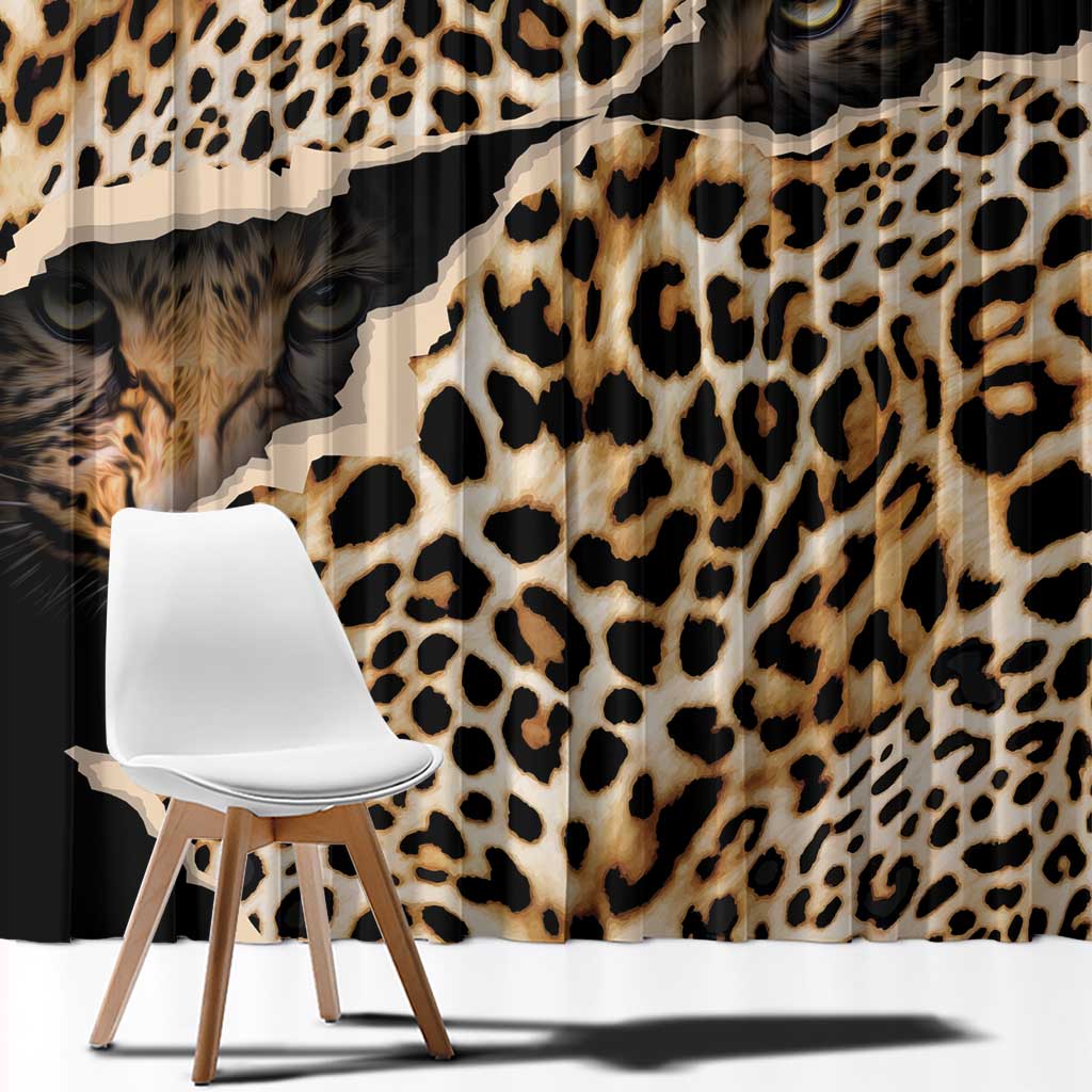 Africa Leopard Skin Pattern Window Curtain Version 02 - Wonder Print Shop