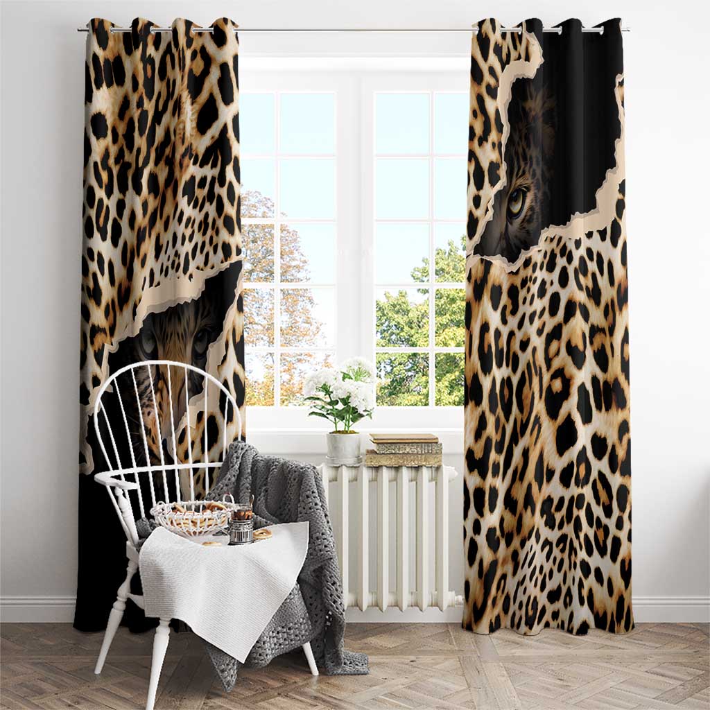 Africa Leopard Skin Pattern Window Curtain Version 02 - Wonder Print Shop