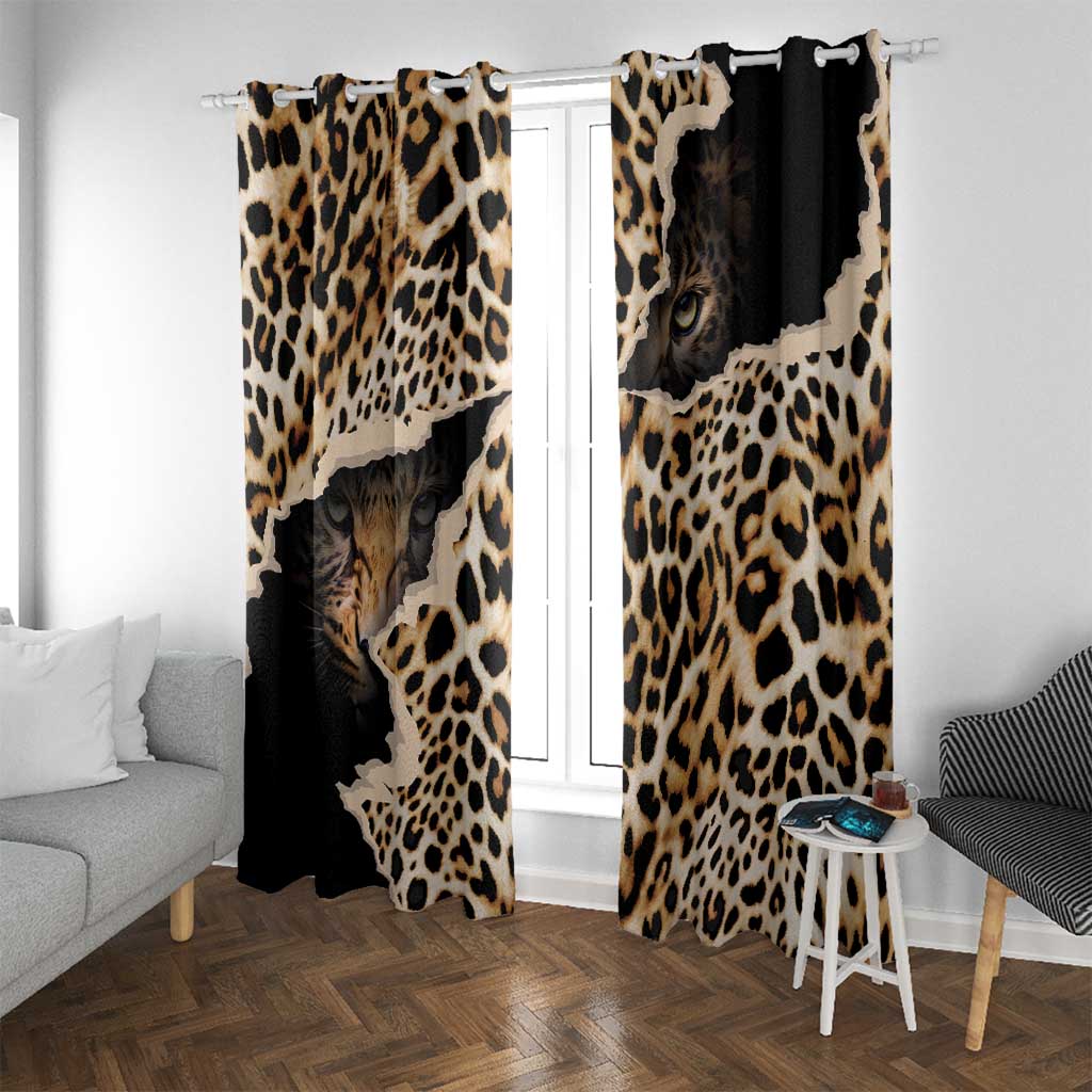 Africa Leopard Skin Pattern Window Curtain Version 02 - Wonder Print Shop
