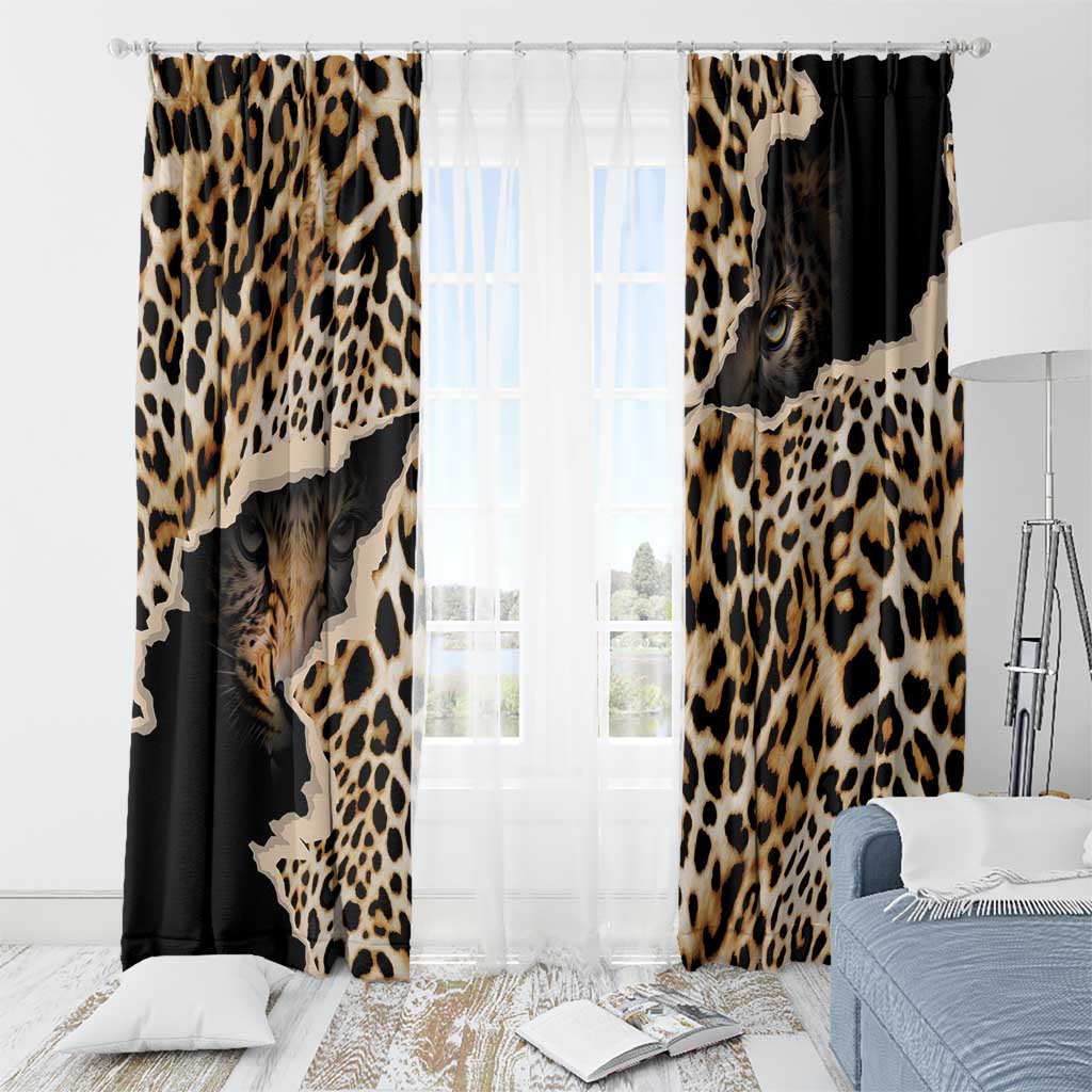 Africa Leopard Skin Pattern Window Curtain Version 02 - Wonder Print Shop