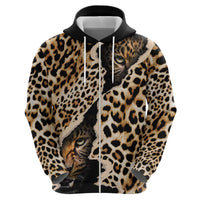 Africa Leopard Skin Pattern Zip Hoodie Version 02 - Wonder Print Shop