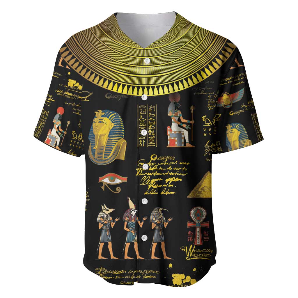 Ancient Egypt and Hieroglyphs Baseball Jersey LT9 - Wonder Print Shop