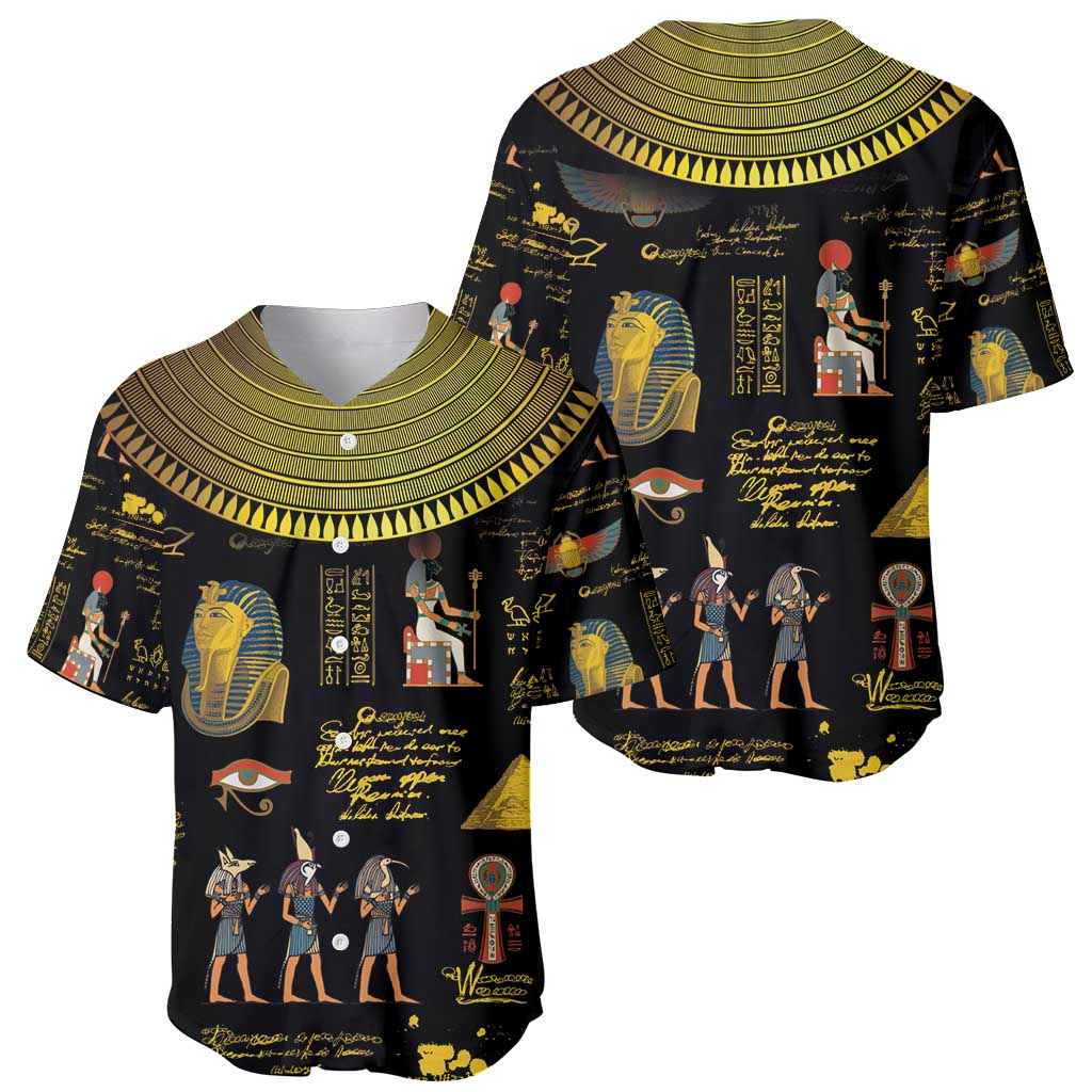 Ancient Egypt and Hieroglyphs Baseball Jersey LT9 - Wonder Print Shop