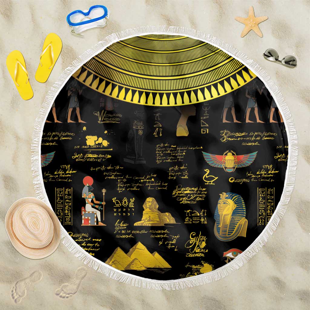 Ancient Egypt and Hieroglyphs Beach Blanket LT9 - Wonder Print Shop
