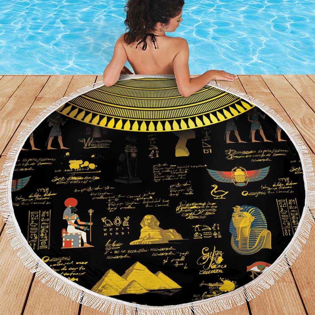 Ancient Egypt and Hieroglyphs Beach Blanket LT9 - Wonder Print Shop