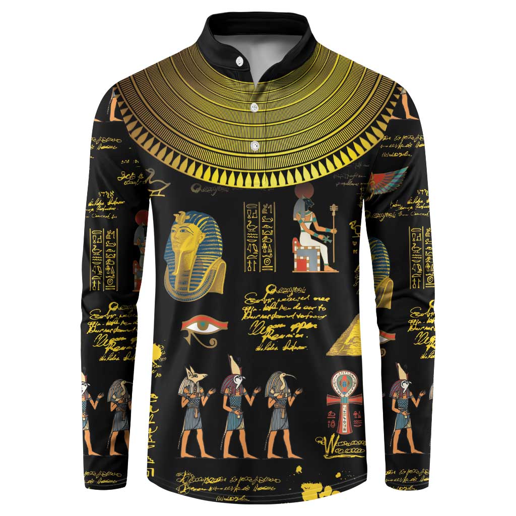 Ancient Egypt and Hieroglyphs Button Sweatshirt LT9 - Wonder Print Shop
