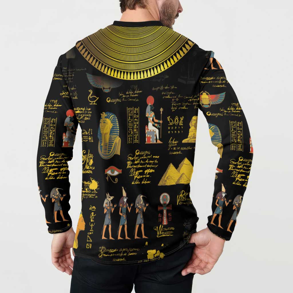 Ancient Egypt and Hieroglyphs Button Sweatshirt LT9 - Wonder Print Shop
