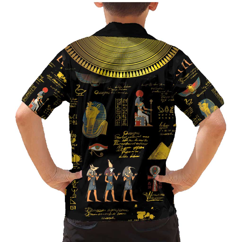 Ancient Egypt and Hieroglyphs Family Matching Mermaid Dress and Hawaiian Shirt LT9 - Wonder Print Shop