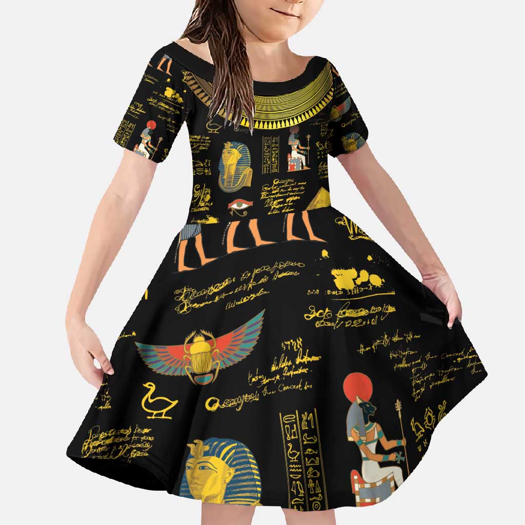 Ancient Egypt and Hieroglyphs Family Matching Mermaid Dress and Hawaiian Shirt LT9 - Wonder Print Shop