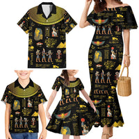 Ancient Egypt and Hieroglyphs Family Matching Mermaid Dress and Hawaiian Shirt LT9 - Wonder Print Shop