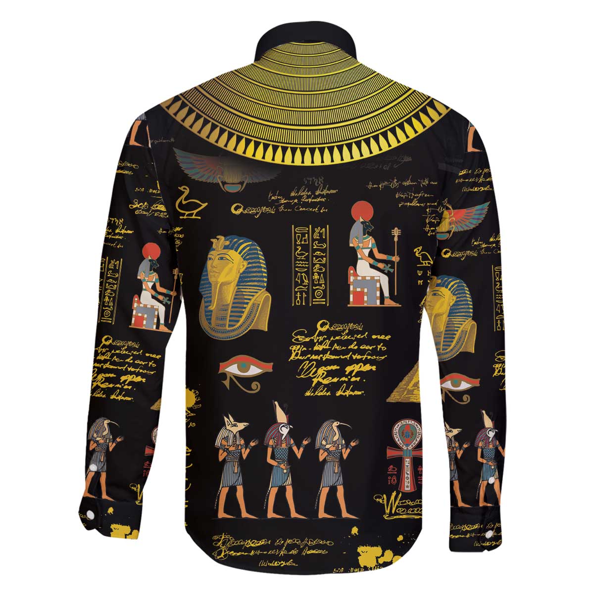 Ancient Egypt and Hieroglyphs Family Matching Off Shoulder Short Dress and Hawaiian Shirt LT9 - Wonder Print Shop