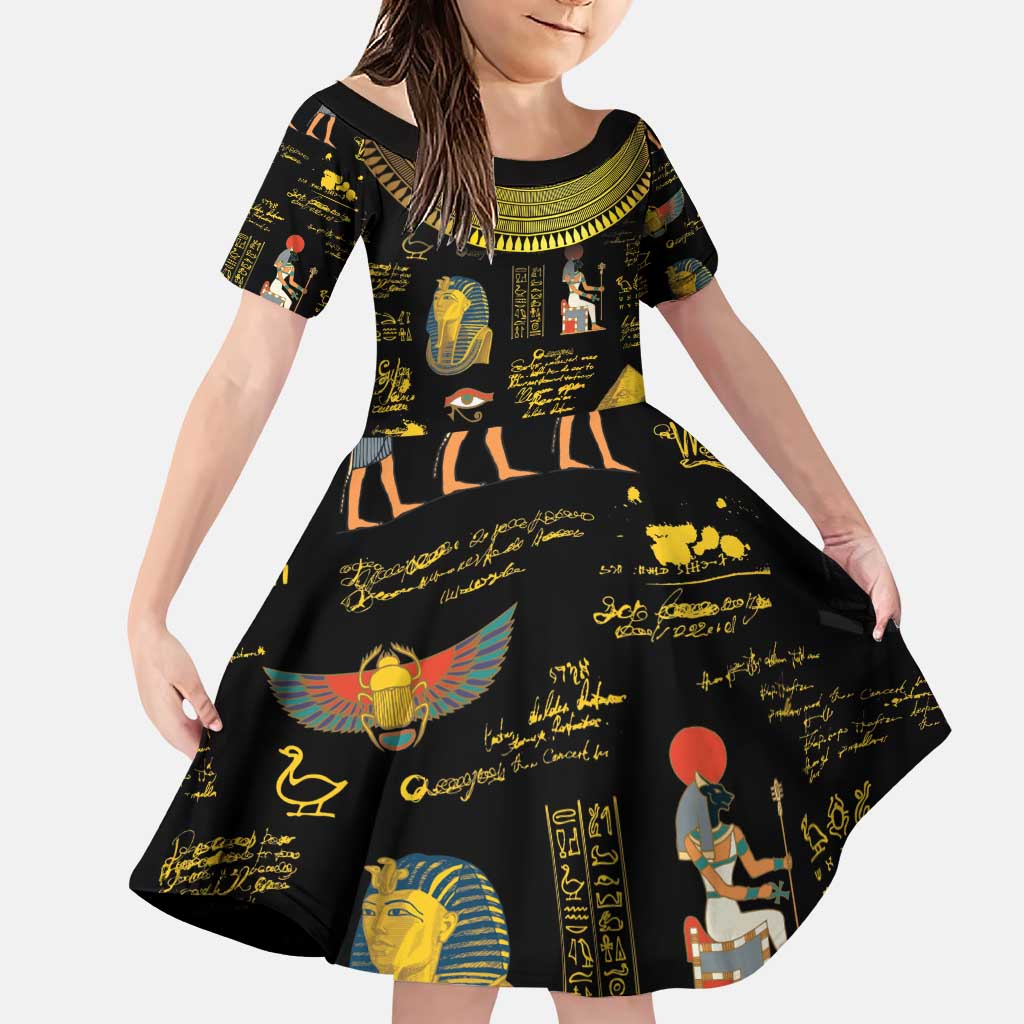 Ancient Egypt and Hieroglyphs Family Matching Puletasi and Hawaiian Shirt - Wonder Print Shop