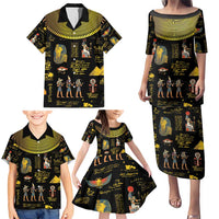 Ancient Egypt and Hieroglyphs Family Matching Puletasi and Hawaiian Shirt - Wonder Print Shop