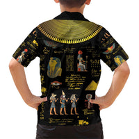 Ancient Egypt and Hieroglyphs Family Matching Short Sleeve Bodycon Dress and Hawaiian Shirt - Wonder Print Shop