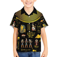Ancient Egypt and Hieroglyphs Family Matching Summer Maxi Dress and Hawaiian Shirt - Wonder Print Shop